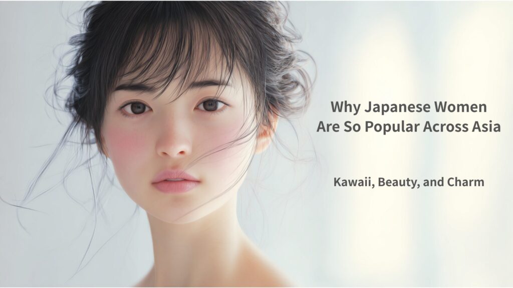 Young Japanese woman portrait with soft kawaii beauty and elegant charm